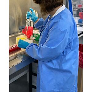Medium Disposable Lab Coat With 3 Pockets, Blue, SMS - Pack of 20